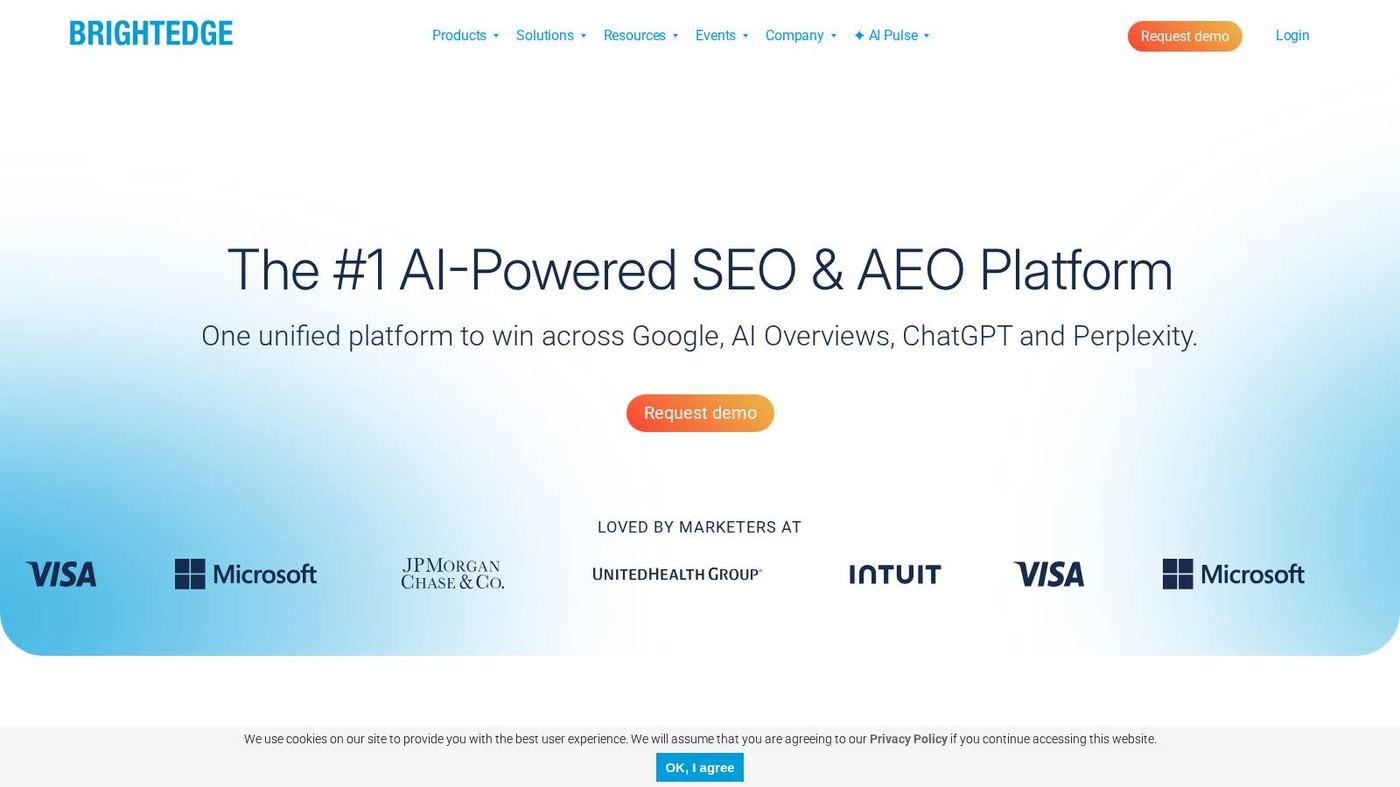 BrightEdge homepage for enterprise SEO and AI search insights
