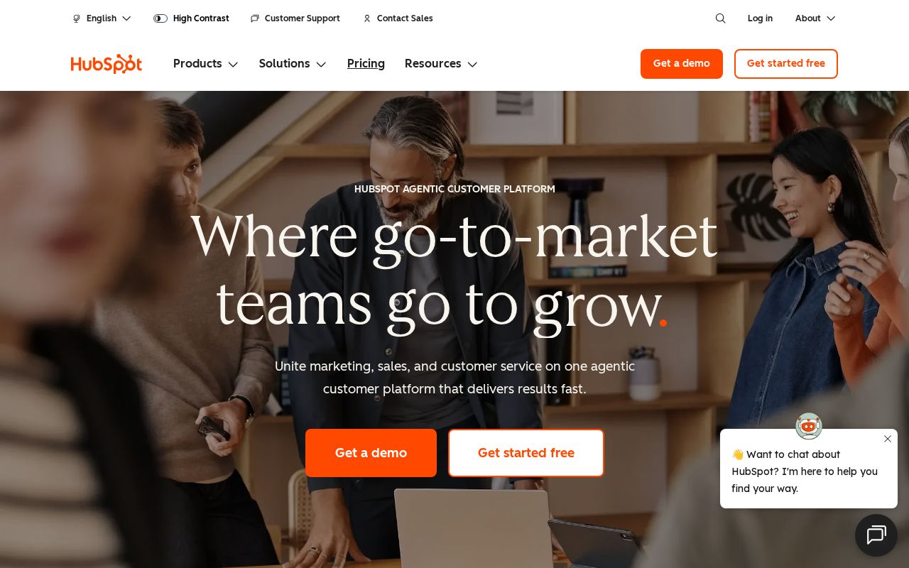 hubspot.com homepage