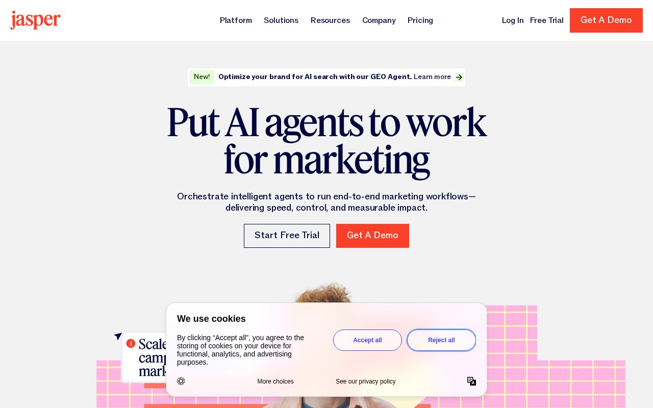 jasper.ai homepage