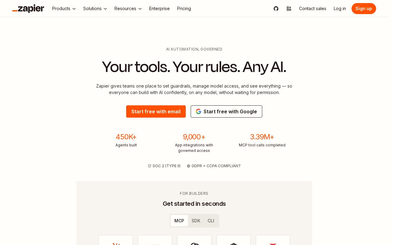 zapier.com homepage